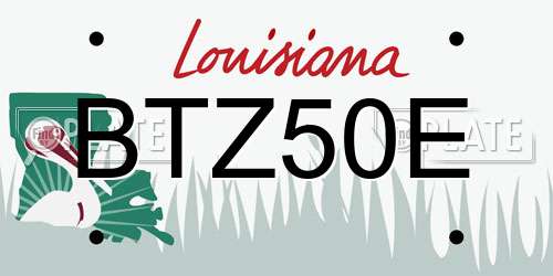 BTZ50E Louisiana License Plate