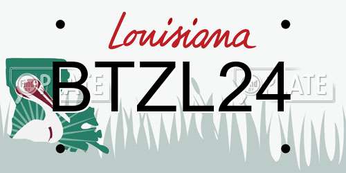 BTZL24 Louisiana License Plate