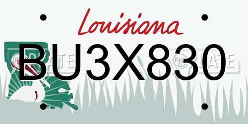 BU3X830 Louisiana License Plate