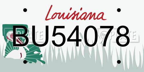 BU54078 Louisiana License Plate
