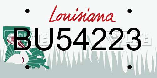 BU54223 Louisiana License Plate