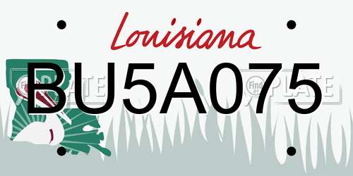 BU5A075 Louisiana License Plate