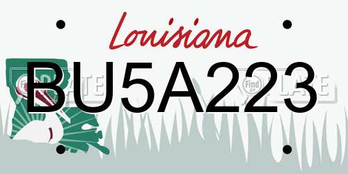 BU5A223 Louisiana License Plate