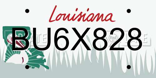 BU6X828 Louisiana License Plate