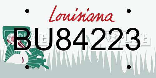 BU84223 Louisiana License Plate