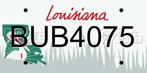 BUB4075 Louisiana License Plate