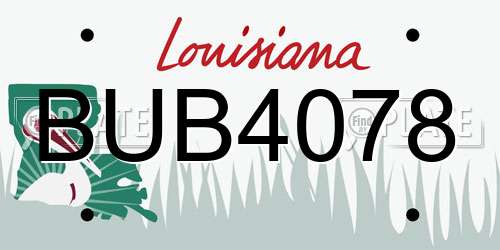 BUB4078 Louisiana License Plate