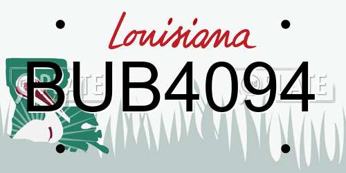 BUB4094 Louisiana License Plate