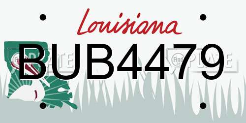 BUB4479 Louisiana License Plate