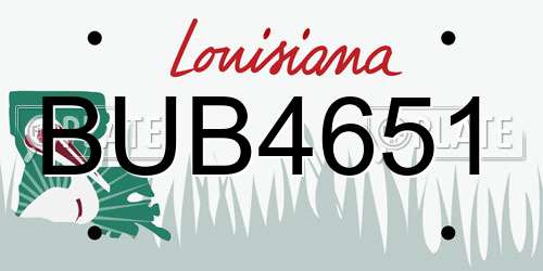 BUB4651 Louisiana License Plate