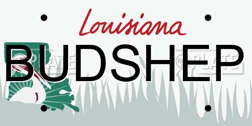 BUDSHEP Louisiana License Plate