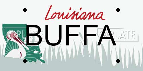 BUFFA Louisiana License Plate
