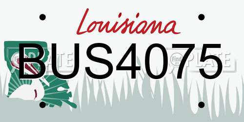 BUS4075 Louisiana License Plate
