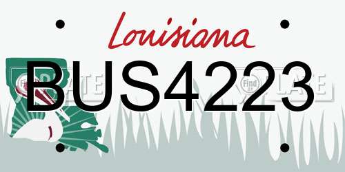 BUS4223 Louisiana License Plate