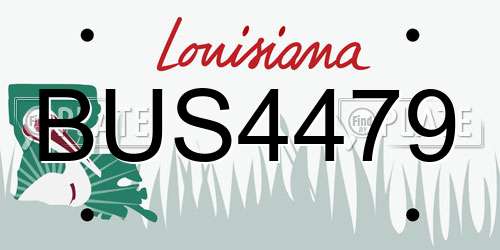 BUS4479 Louisiana License Plate
