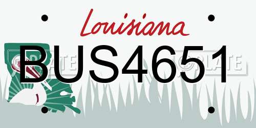 BUS4651 Louisiana License Plate
