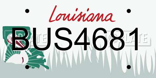 BUS4681 Louisiana License Plate