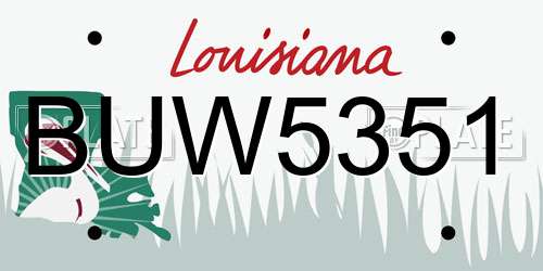 BUW5351 Louisiana License Plate