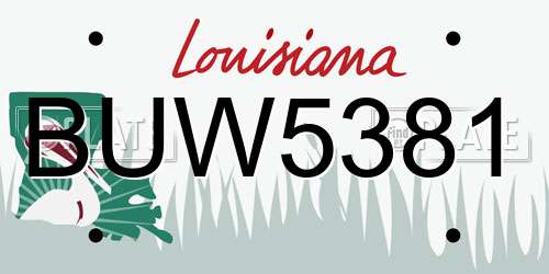 BUW5381 Louisiana License Plate