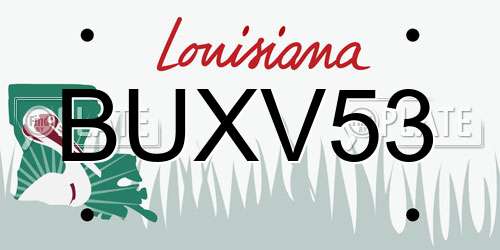BUXV53 Louisiana License Plate