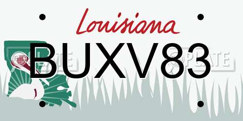 BUXV83 Louisiana License Plate