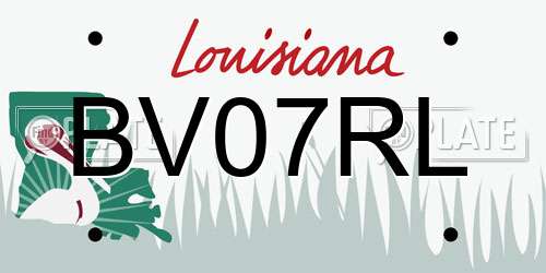 BV07RL Louisiana License Plate