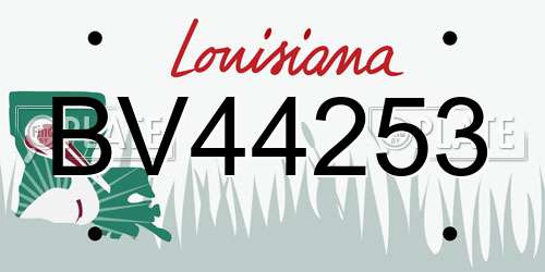 BV44253 Louisiana License Plate