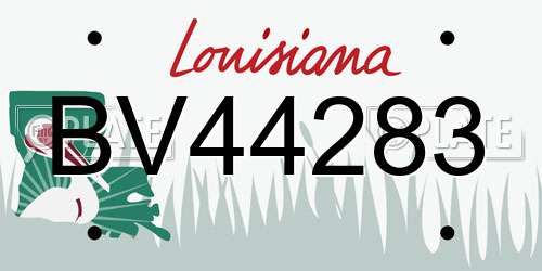BV44283 Louisiana License Plate