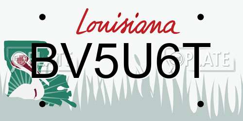 BV5U6T Louisiana License Plate