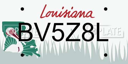 BV5Z8L Louisiana License Plate
