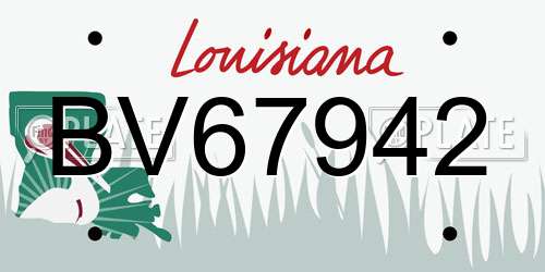 BV67942 Louisiana License Plate