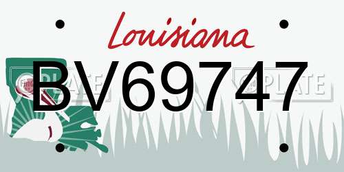 BV69747 Louisiana License Plate