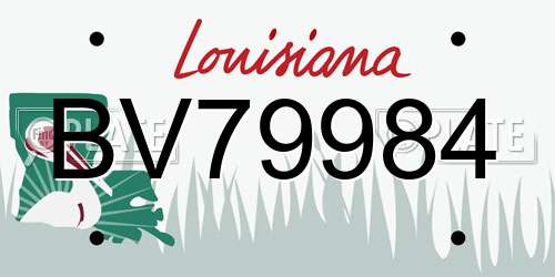 BV79984 Louisiana License Plate