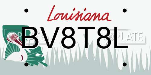 BV8T8L Louisiana License Plate