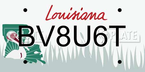 BV8U6T Louisiana License Plate
