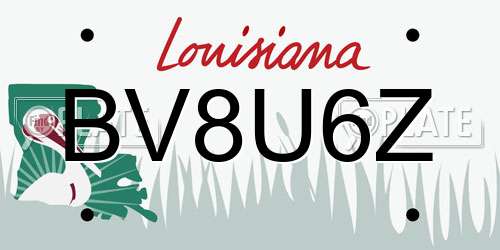 BV8U6Z Louisiana License Plate