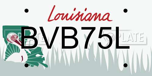 BVB75L Louisiana License Plate
