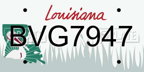 BVG7947 Louisiana License Plate