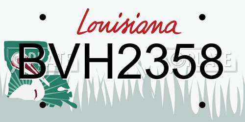 BVH2358 Louisiana License Plate