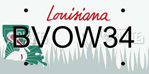 BVOW34 Louisiana License Plate