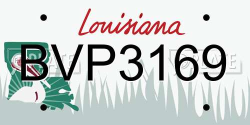 BVP3169 Louisiana License Plate