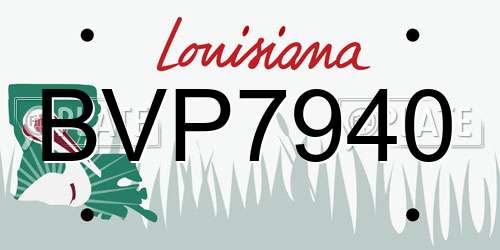 BVP7940 Louisiana License Plate