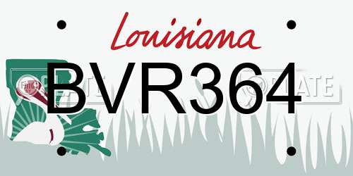 BVR364 Louisiana License Plate