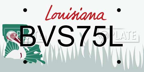 BVS75L Louisiana License Plate