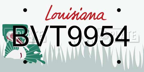 BVT9954 Louisiana License Plate