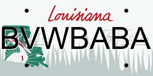 BVWBABA Louisiana License Plate