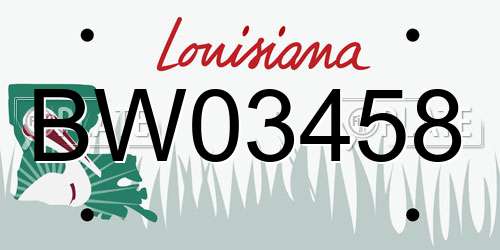 BW03458 Louisiana License Plate