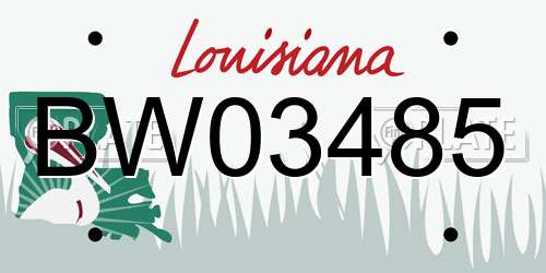 BW03485 Louisiana License Plate