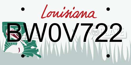 BW0V722 Louisiana License Plate