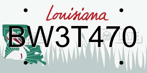 BW3T470 Louisiana License Plate